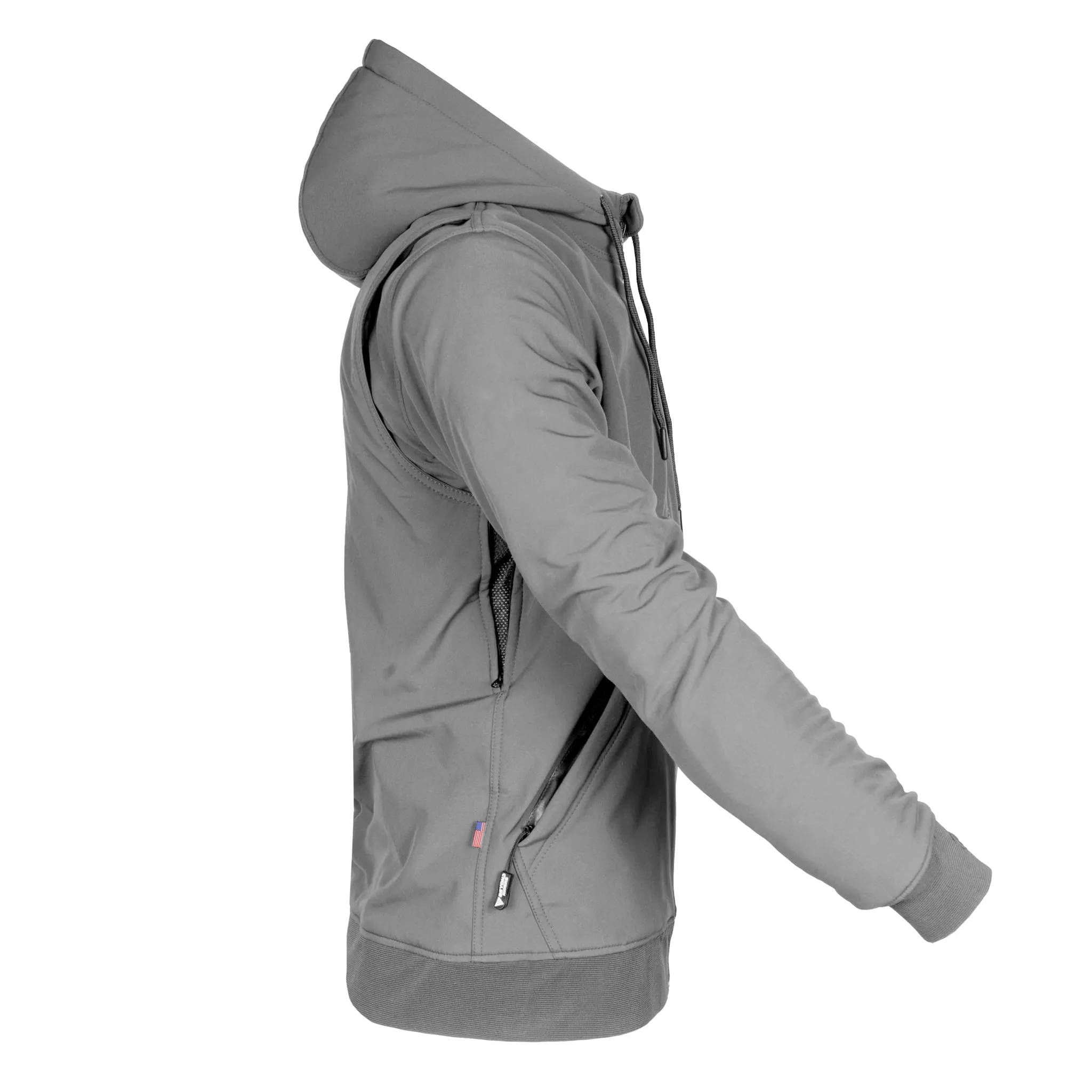 SALE Protective SoftShell Unisex Hoodie - Gray Matte with Pads