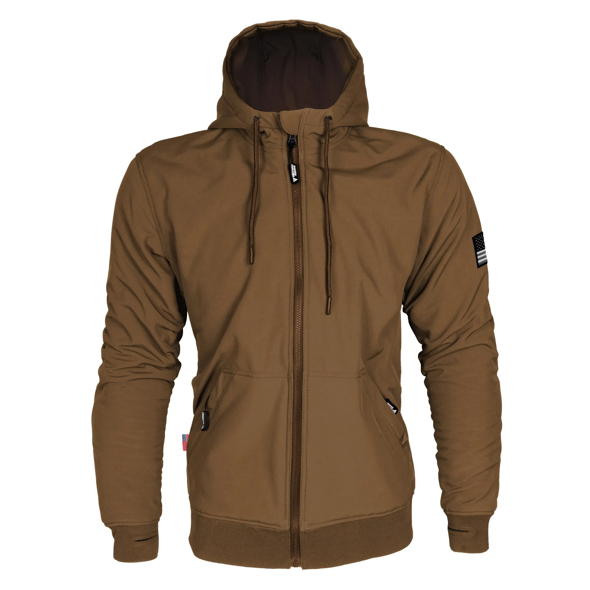 SALE Protective SoftShell Unisex Hoodie - Light Brown Matte with Pads