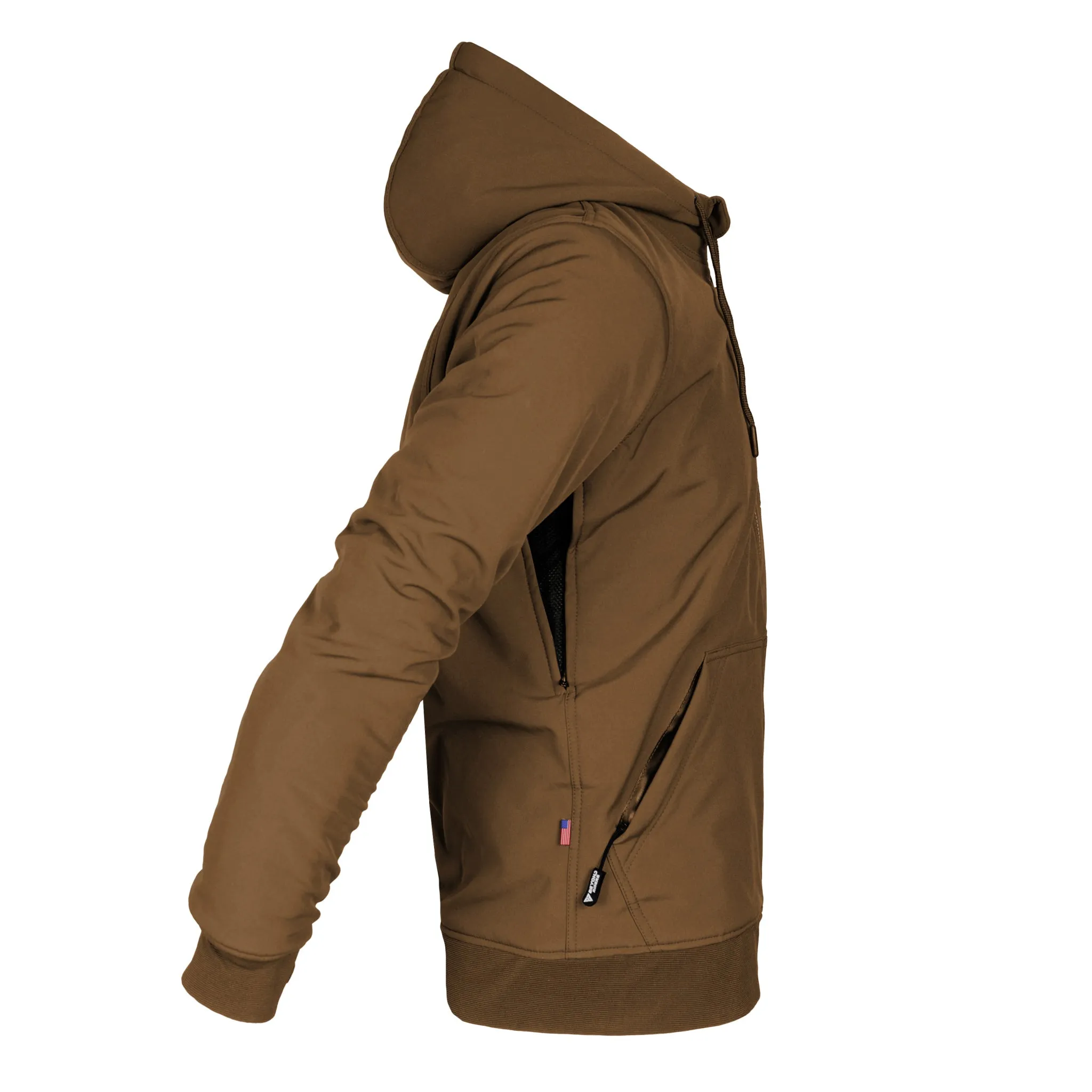 SALE Protective SoftShell Unisex Hoodie - Light Brown Matte with Pads