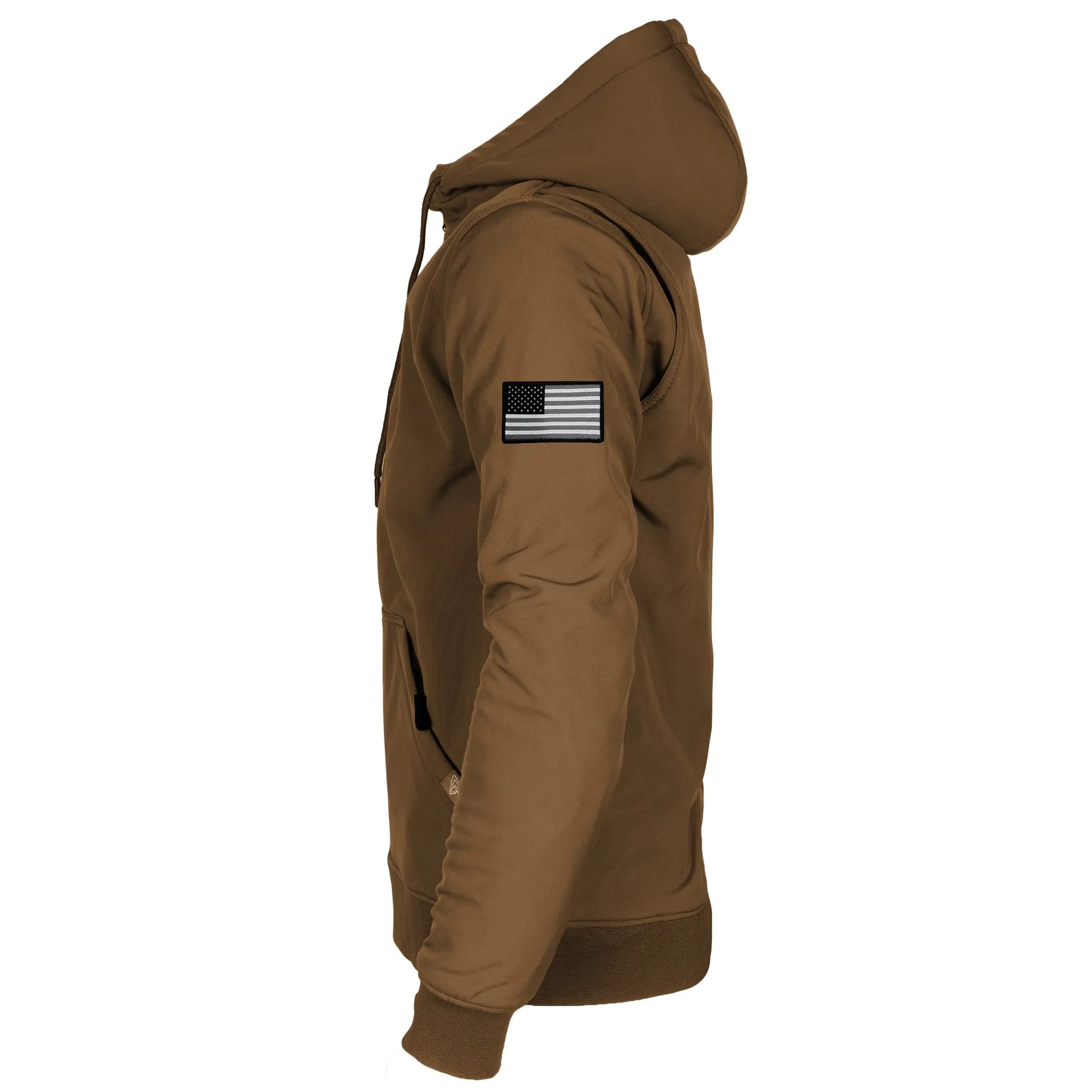 SALE Protective SoftShell Unisex Hoodie - Light Brown Matte with Pads