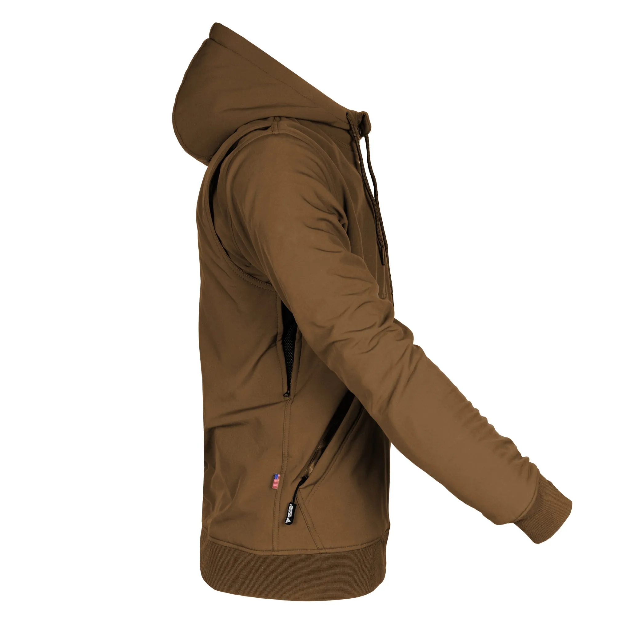 SALE Protective SoftShell Unisex Hoodie - Light Brown Matte with Pads