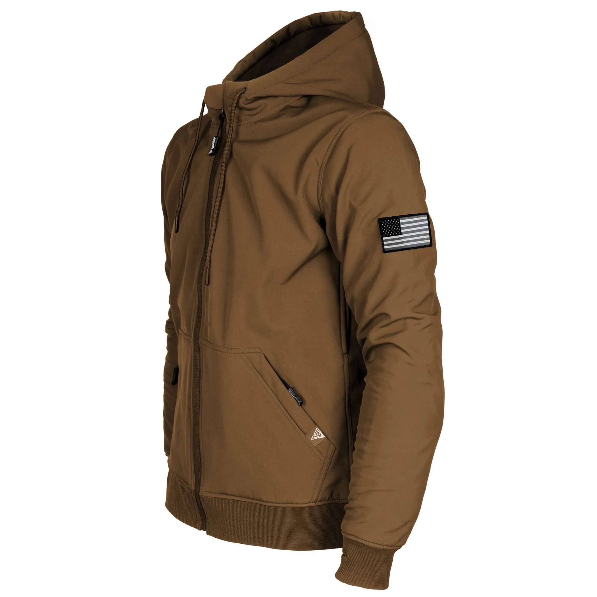 SALE Protective SoftShell Unisex Hoodie - Light Brown Matte with Pads