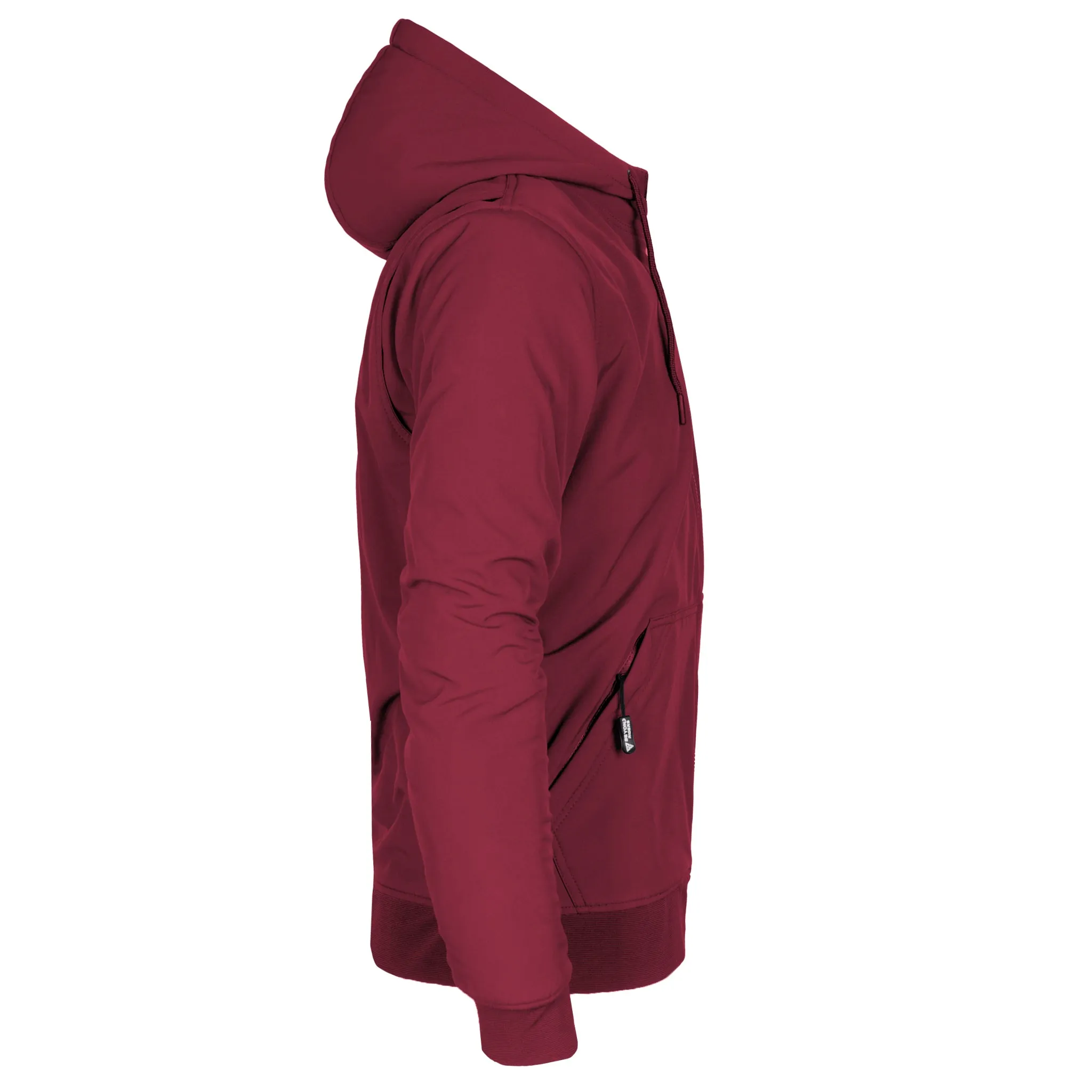 SALE Protective SoftShell Unisex Hoodie - Red Maroon Matte with Pads