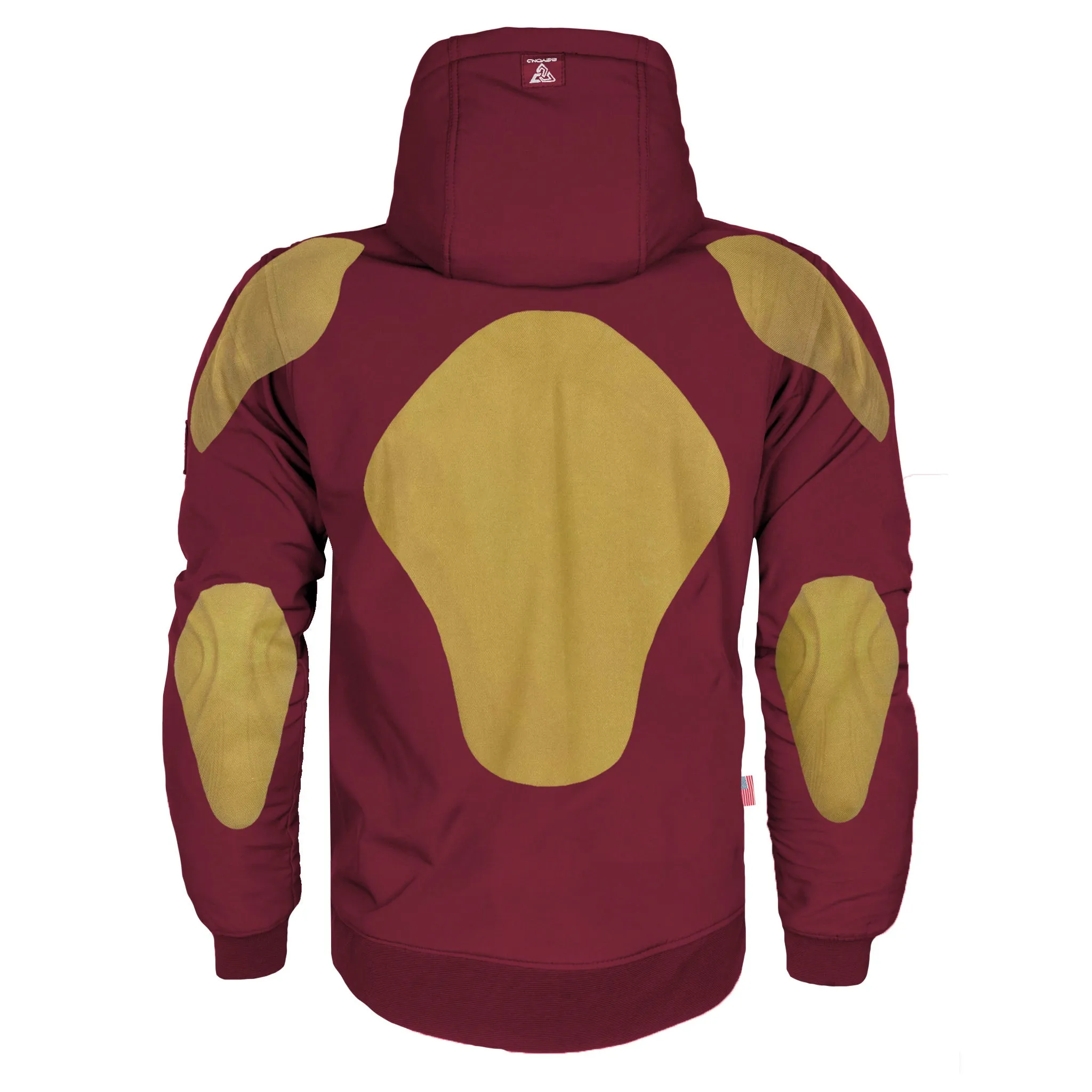 SALE Protective SoftShell Unisex Hoodie - Red Maroon Matte with Pads