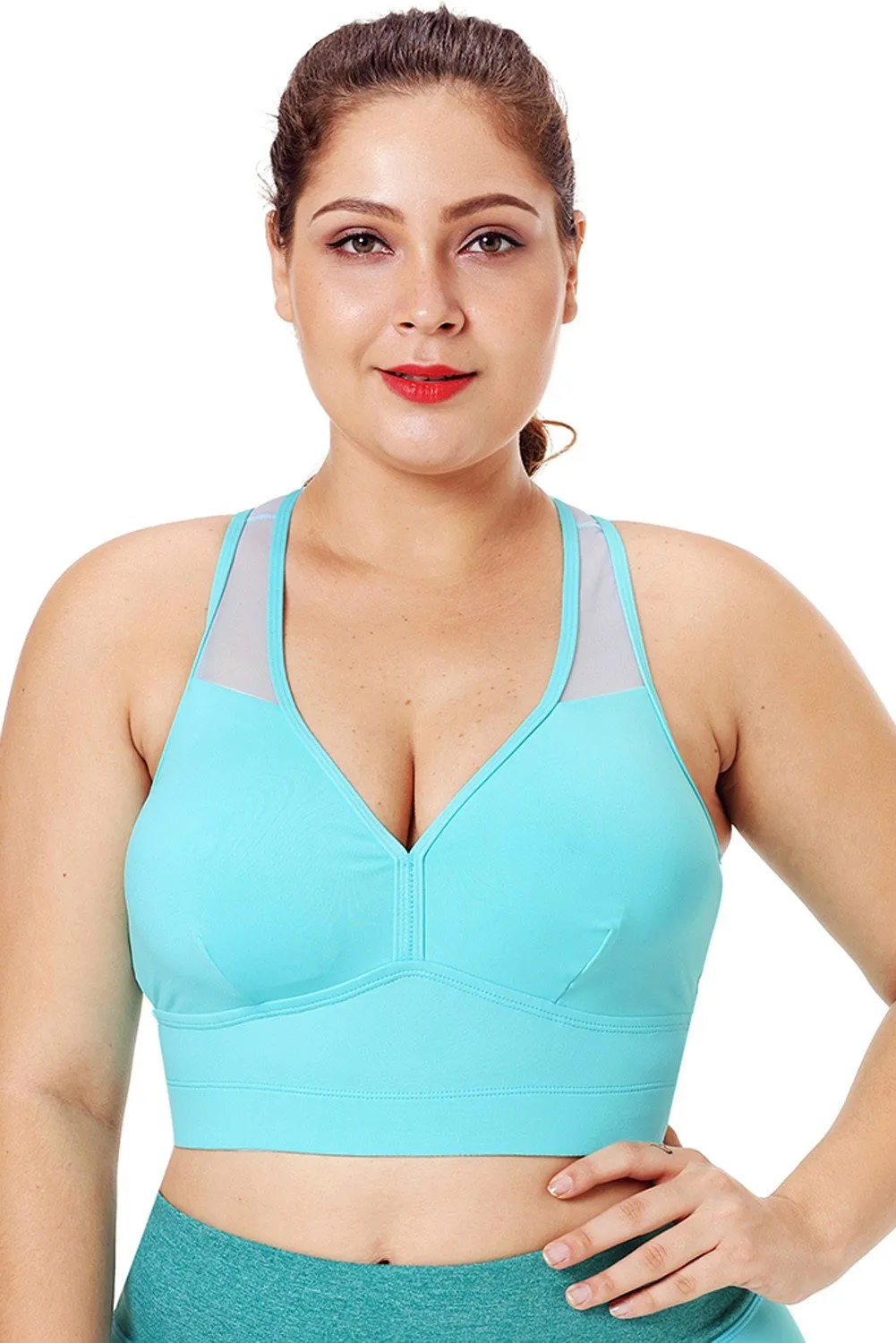 Sheer Mesh Plus Size Sports Bra