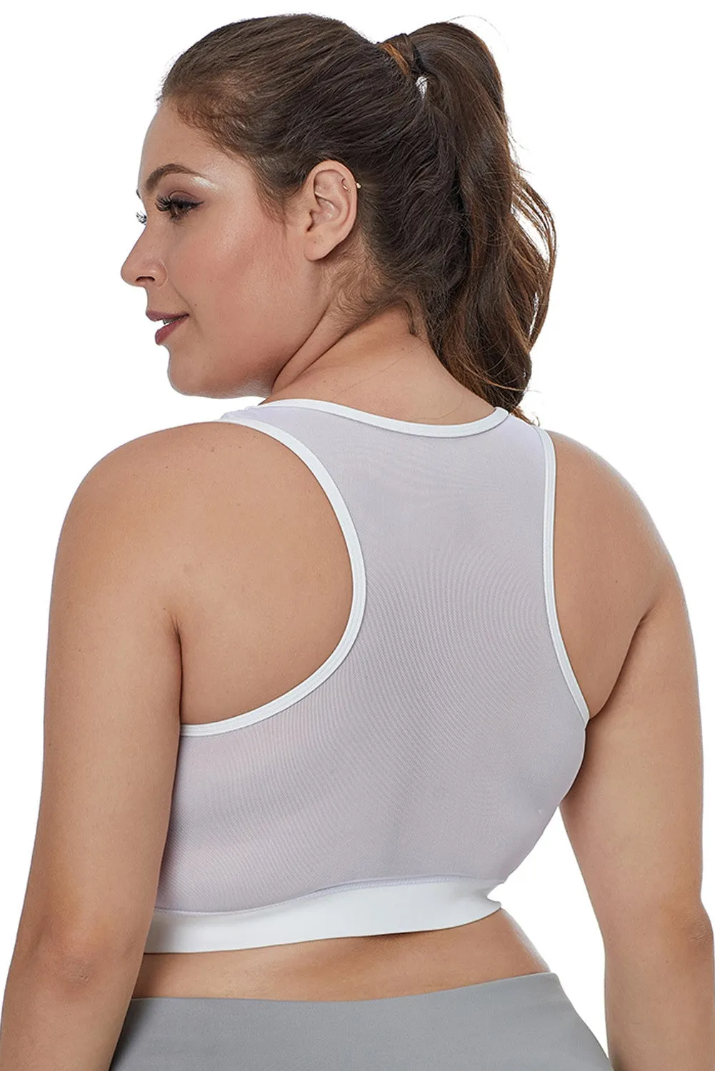 Sheer Mesh Plus Size Sports Bra