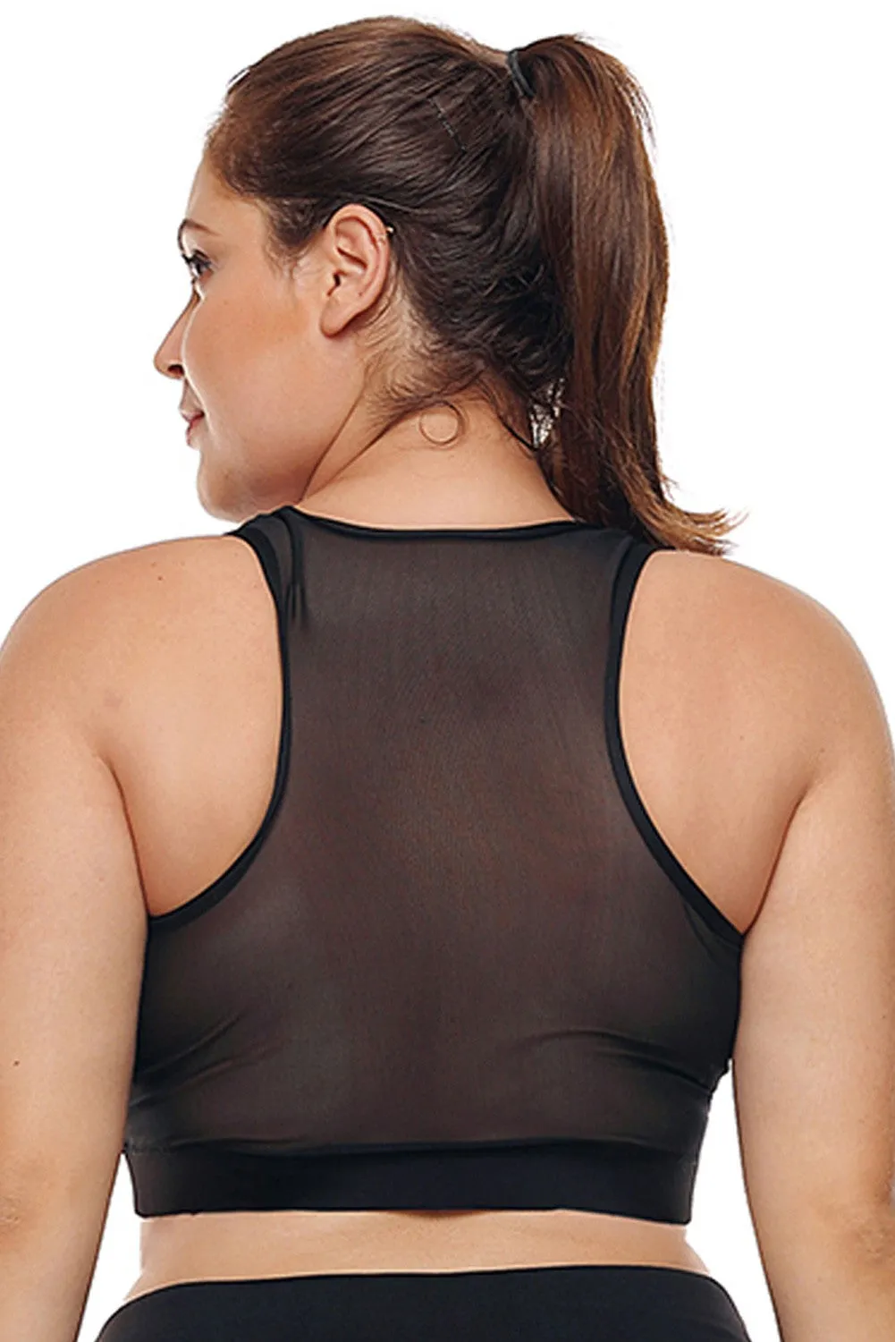 Sheer Mesh Plus Size Sports Bra