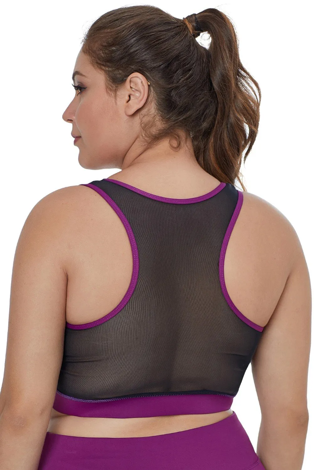 Sheer Mesh Plus Size Sports Bra
