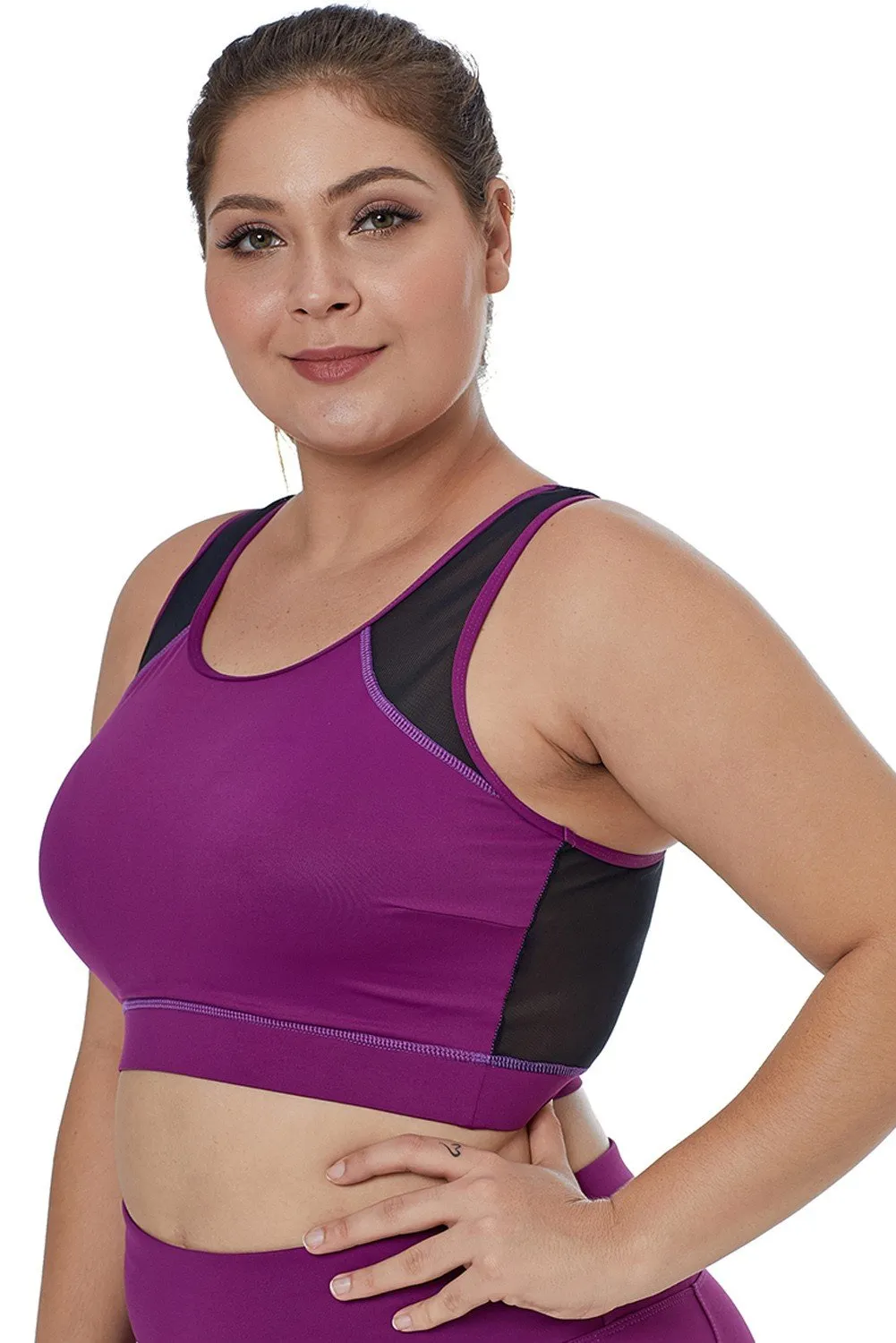 Sheer Mesh Plus Size Sports Bra