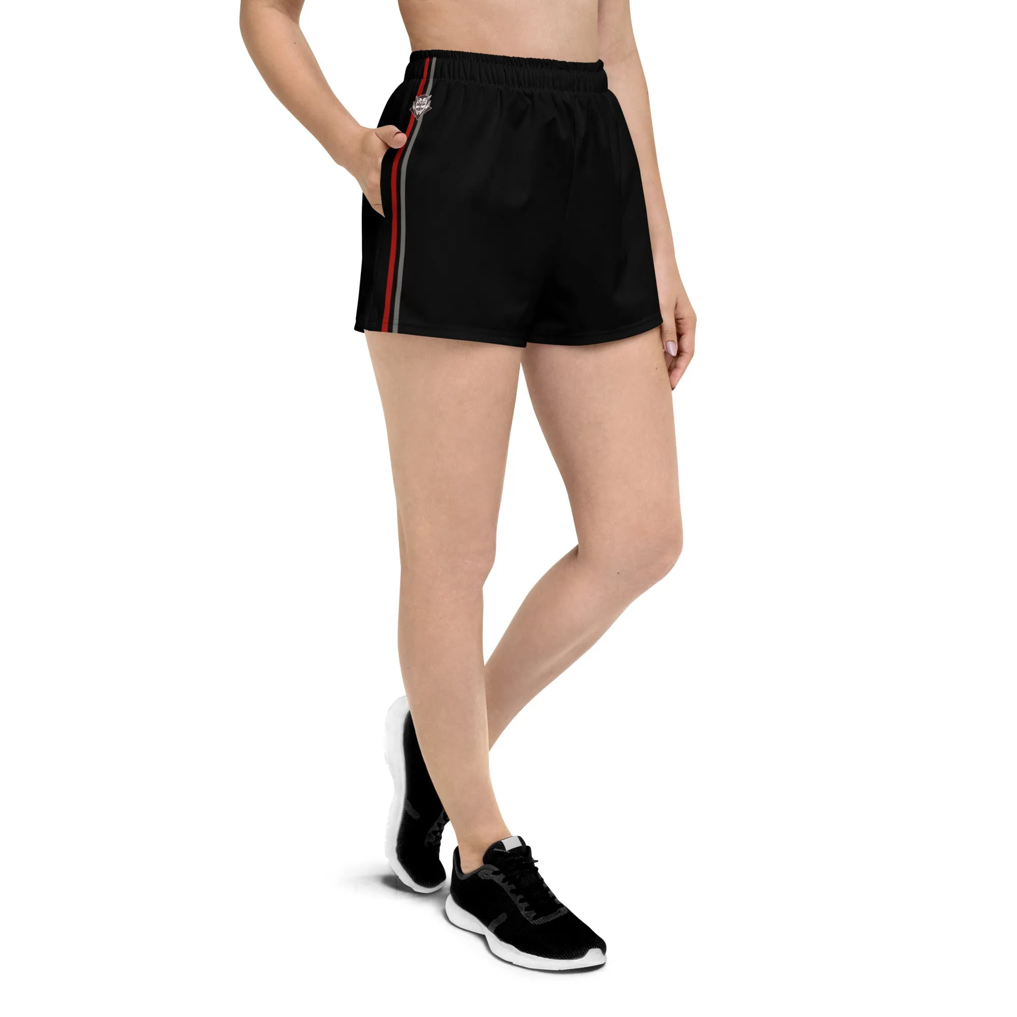 Snooty Fox Art Women’s Athletic Shorts - Red and Gray