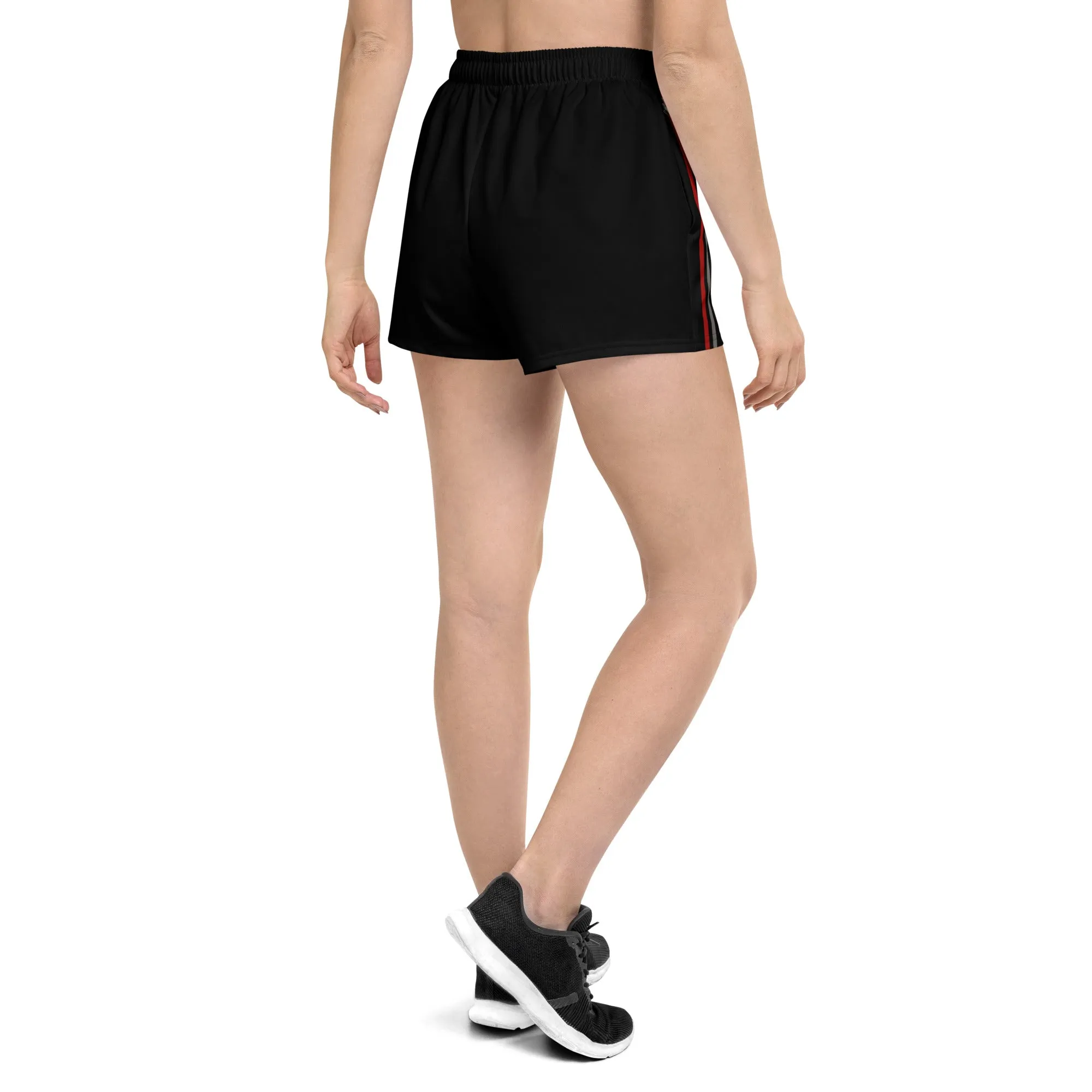 Snooty Fox Art Women’s Athletic Shorts - Red and Gray