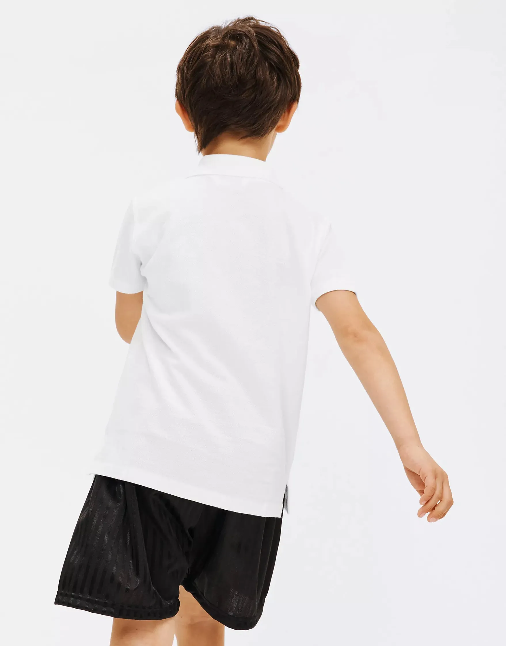 T & S Boys Spruce Solid Polo Shirt-White