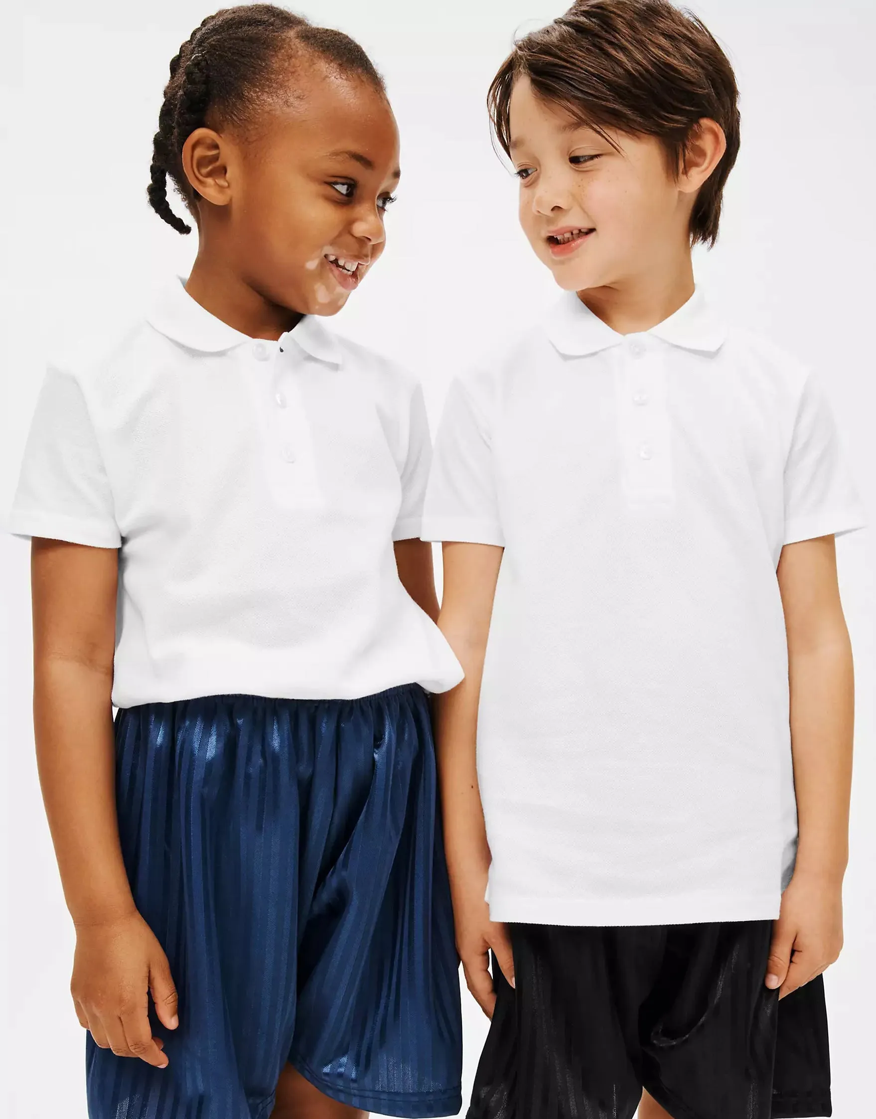 T & S Boys Spruce Solid Polo Shirt-White