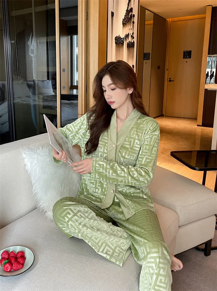 Velveteen Patterned Pajamas
