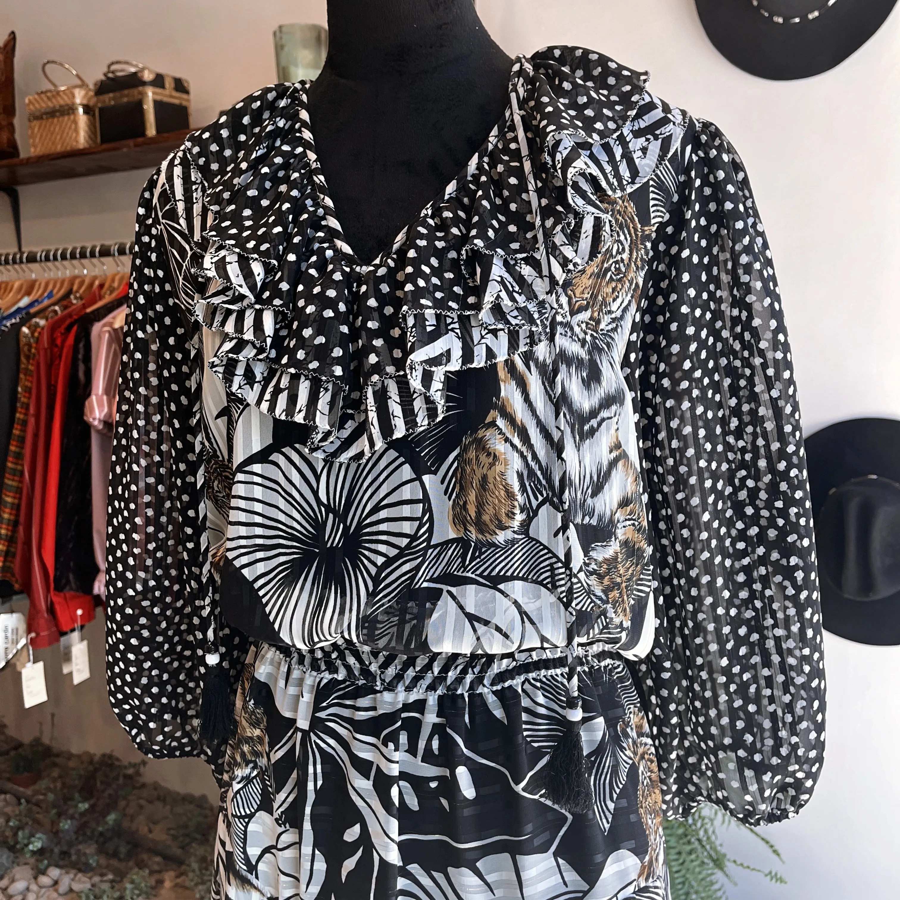 Vintage Diane Freis Boho Safari Dress 80’s