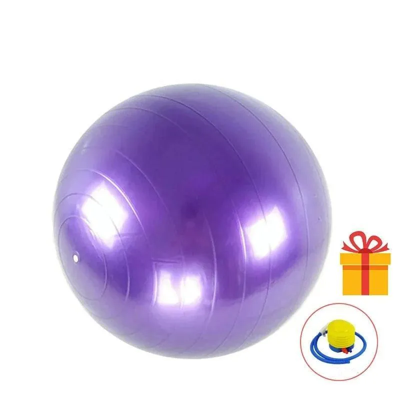 Yoga Ball, Slip-Resistant, Durable PVC, Ideal for Pilates, Yoga, and Office Use, Multiple Sizes and Colors, Easy to Inflate, Includes Air Pump