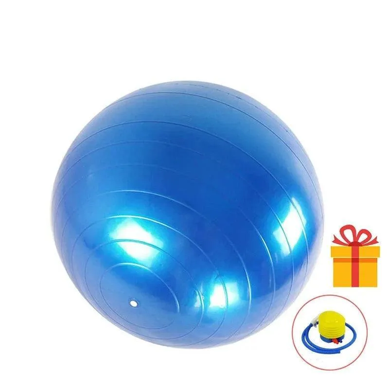 Yoga Ball, Slip-Resistant, Durable PVC, Ideal for Pilates, Yoga, and Office Use, Multiple Sizes and Colors, Easy to Inflate, Includes Air Pump